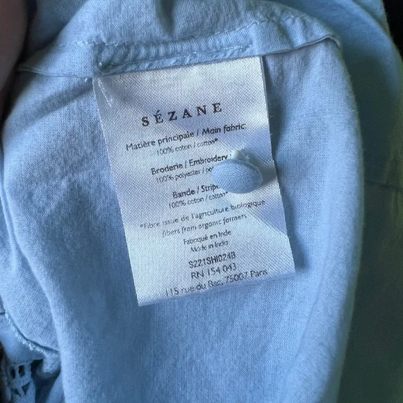Sezane Irma Blouse in Baby Blue Size 38 US 6 - Picture 12 of 12